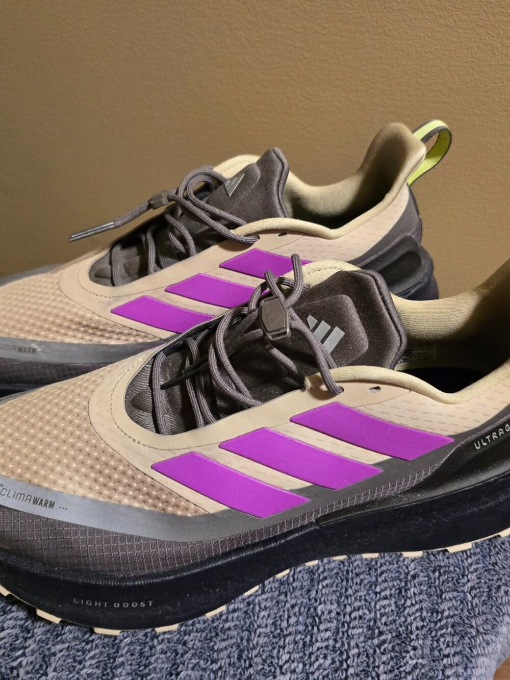 adidas Ultraboost 5 Climawarm Running Shoes – Wonder Beige / Purple Burst / Char